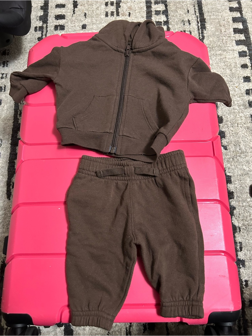 Brown Kids Hoodie & Jogger Set - Unbranded